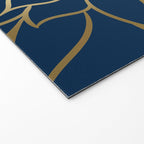 Floral Prints, Line Art, Navy Blue and Gold Welcome Mat Gallery Image 2