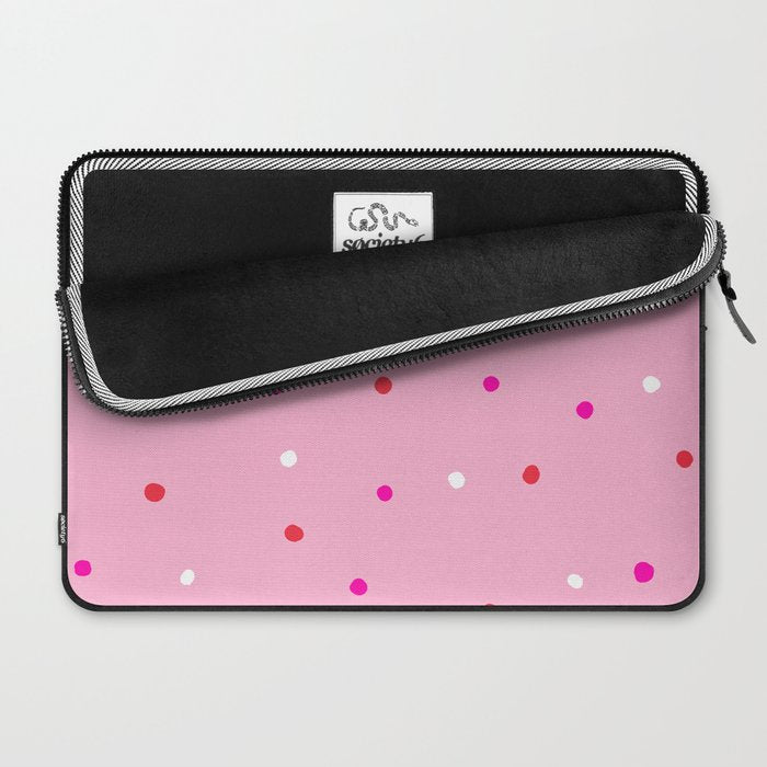 confetti dots: pink red & white Laptop Sleeve Gallery Image 2