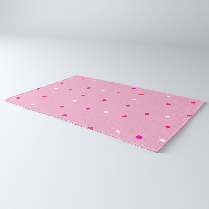confetti dots: pink red & white Rug Gallery Image 3