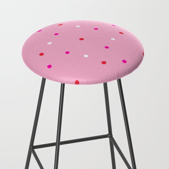 confetti dots: pink red & white Stool Gallery Image 2