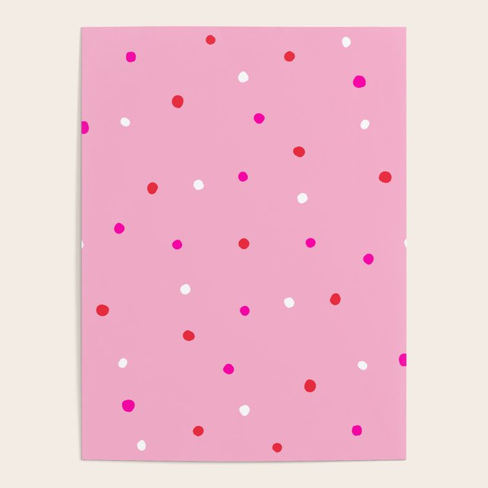confetti dots: pink red & white Poster Gallery Image 4