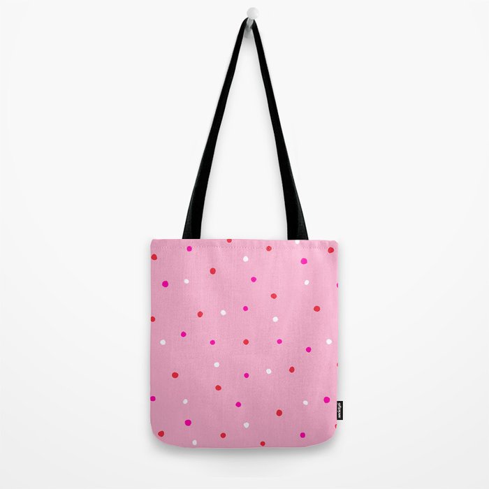 confetti dots: pink red & white Tote Bag Gallery Image 2