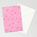 confetti dots: pink red & white Stationery Card Gallery Image 2