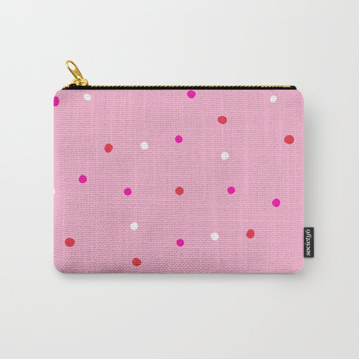 confetti dots: pink red & white Carry All Pouch Gallery Image 1
