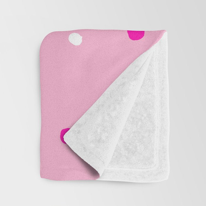 confetti dots: pink red & white Throw Blanket Gallery Image 3