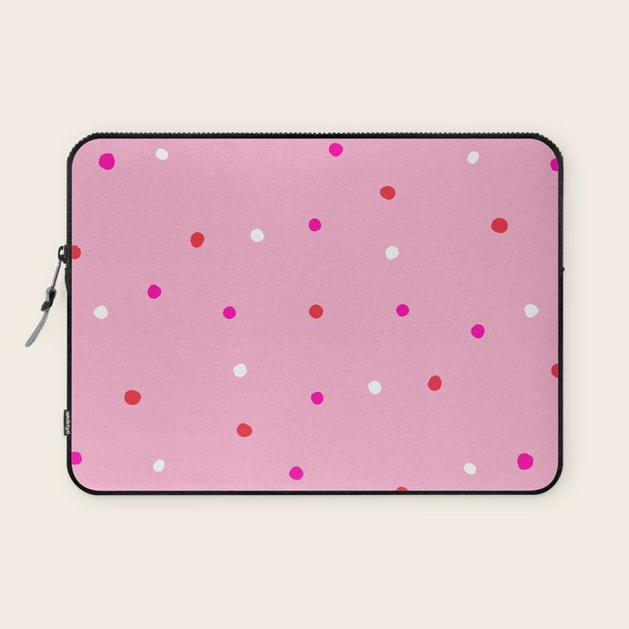 confetti dots: pink red & white Laptop Sleeve Gallery Image 1