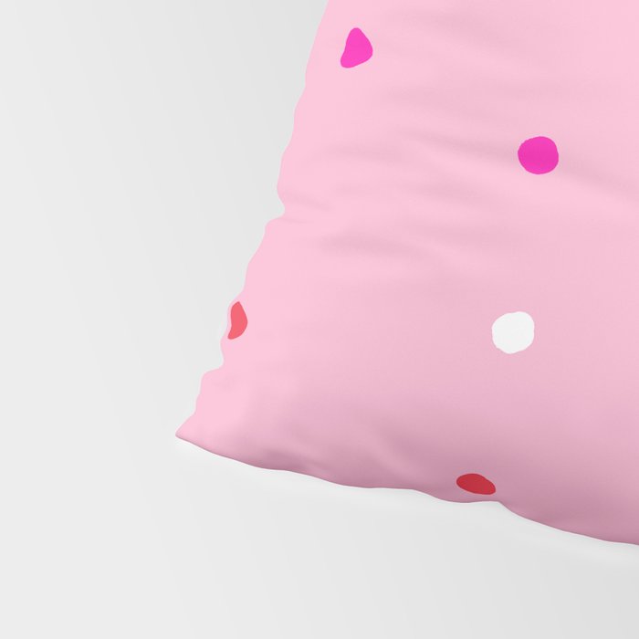 confetti dots: pink red & white Pillow Sham Gallery Image 4
