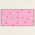 confetti dots: pink red & white Desk Mat Gallery Image 3