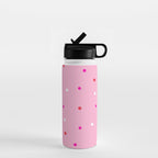confetti dots: pink red & white Water Bottle Gallery Image 1