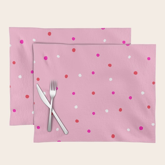 confetti dots: pink red & white Placemat Gallery Image 1
