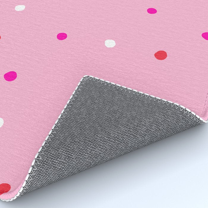 confetti dots: pink red & white Rug Gallery Image 4