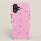 confetti dots: pink red & white iPhone Case Gallery Image 1