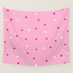 confetti dots: pink red & white Wall Tapestry Gallery Image 4
