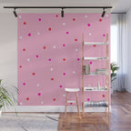 confetti dots: pink red & white Wall Mural Gallery Image 1