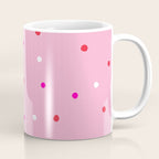 confetti dots: pink red & white Coffee Mug Gallery Image 1