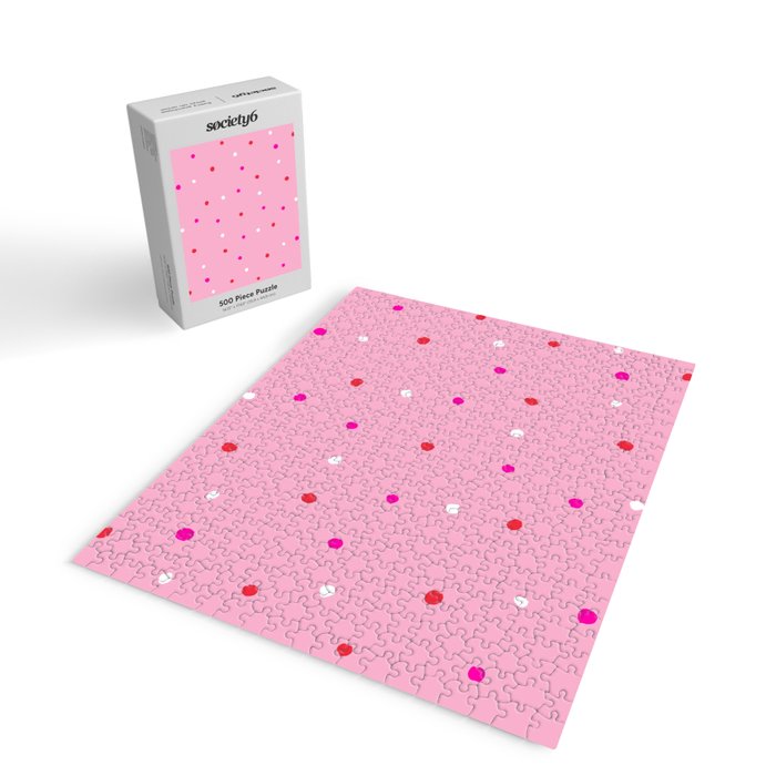 confetti dots: pink red & white Jigsaw Puzzle Gallery Image 2