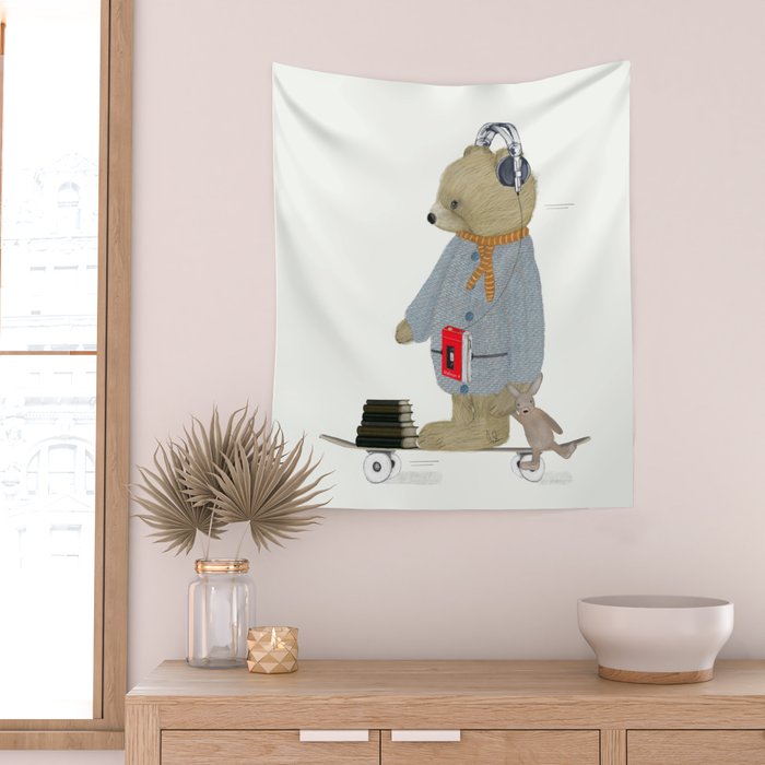 skate bear Wall Tapestry Gallery Image 2