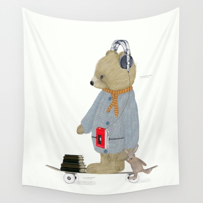 skate bear Wall Tapestry Gallery Image 1