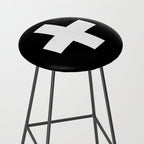 Swiss Cross Black and White Scandinavian Design for minimalism home room wall decor art apartment Stool Gallery Image 2