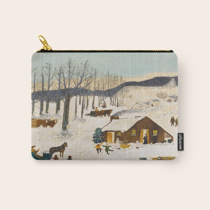 Anna Mary Robertson 'Grandma' Moses Sugaring Off American Folk Art Carry All Pouch Gallery Image 1