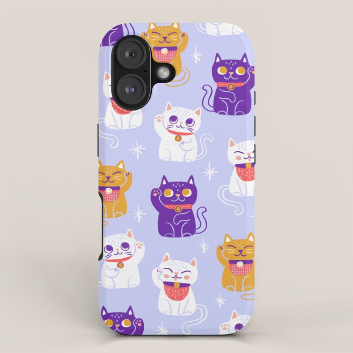 Lucky Waving Kitty Cat Maneki Neko iPhone Case Gallery Image 1