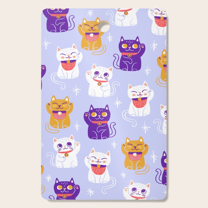 Lucky Waving Kitty Cat Maneki Neko Cutting Board Gallery Image 1