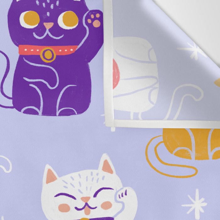 Lucky Waving Kitty Cat Maneki Neko Wall Tapestry Gallery Image 3