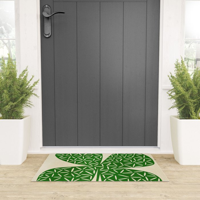 Abstract W-good luck.green Welcome Mat Gallery Image 3