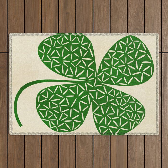 Abstract W-good luck.green Outdoor Rug Gallery Image 1