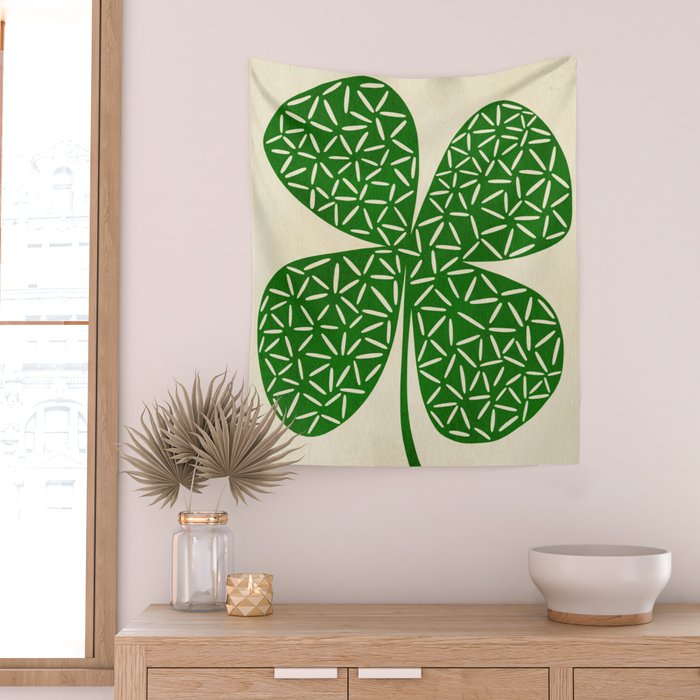 Abstract W-good luck.green Wall Tapestry Gallery Image 2