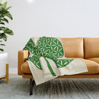 Abstract W-good luck.green Throw Blanket Gallery Image 1