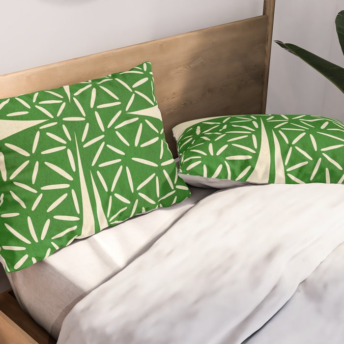 Abstract W-good luck.green Pillow Sham Gallery Image 2