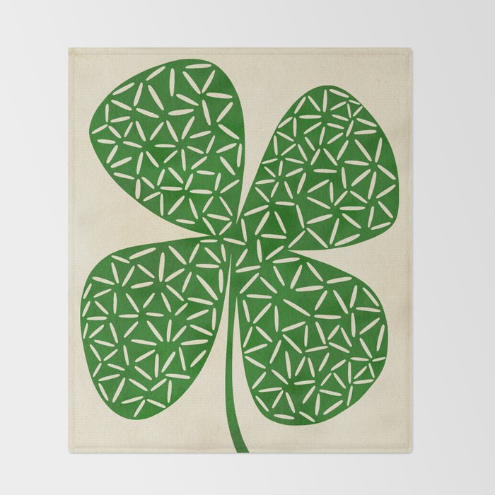 Abstract W-good luck.green Throw Blanket Gallery Image 2