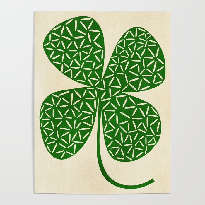 Abstract W-Good Luck.Green Poster