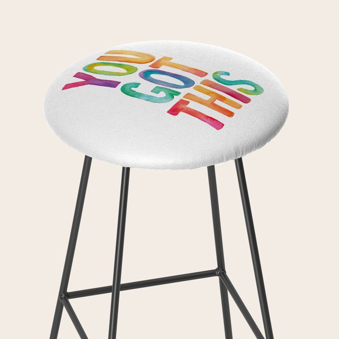 You Got This Rainbow Watercolor Stool Gallery Image 2
