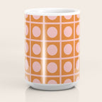 Pink and Orange Dot Grid Retro Modern Pop Pattern Coffee Mug Gallery Image 4