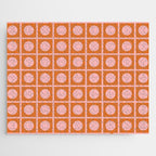Pink and Orange Dot Grid Retro Modern Pop Pattern Jigsaw Puzzle Gallery Image 1