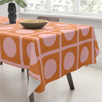 Pink and Orange Dot Grid Retro Modern Pop Pattern Tablecloth Gallery Image 3