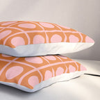 Pink and Orange Dot Grid Retro Modern Pop Pattern Pillow Sham Gallery Image 3