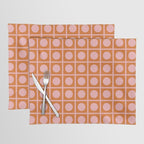 Pink and Orange Dot Grid Retro Modern Pop Pattern Placemat Gallery Image 1