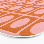 Pink and Orange Dot Grid Retro Modern Pop Pattern Bath Mat Gallery Image 3