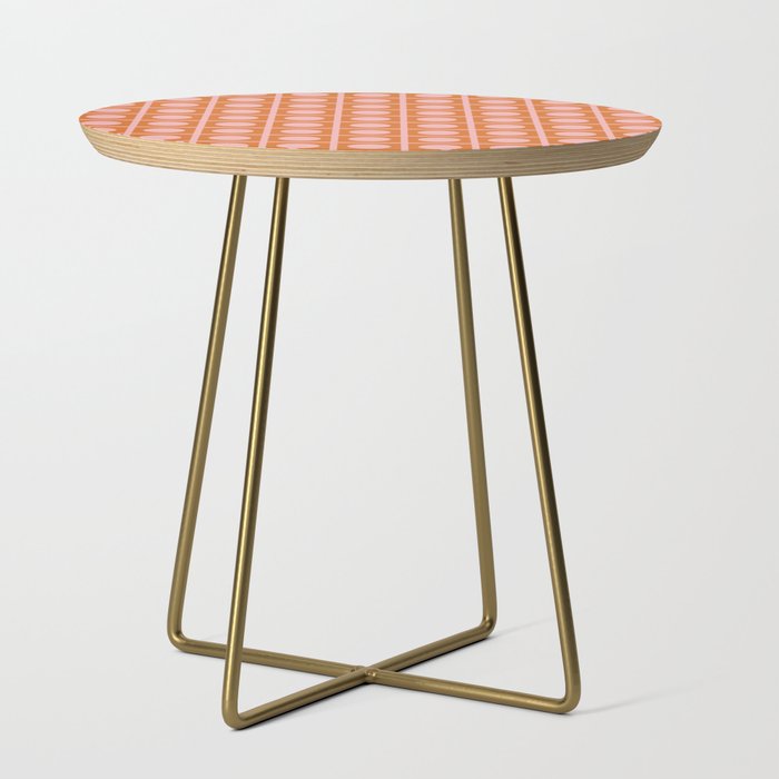 Pink and Orange Dot Grid Retro Modern Pop Pattern Side Table Gallery Image 1