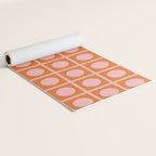 Pink and Orange Dot Grid Retro Modern Pop Pattern Yoga Mat Gallery Image 2