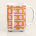 Pink and Orange Dot Grid Retro Modern Pop Pattern Coffee Mug Gallery Image 2