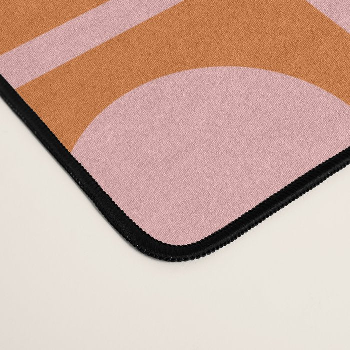 Pink and Orange Dot Grid Retro Modern Pop Pattern Desk Mat Gallery Image 4