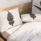 Black & White Minimalist Mid Century Paper collage Funky Black Ink Tribal Geometric by Ejaaz Haniff Pillow Sham Gallery Image 2