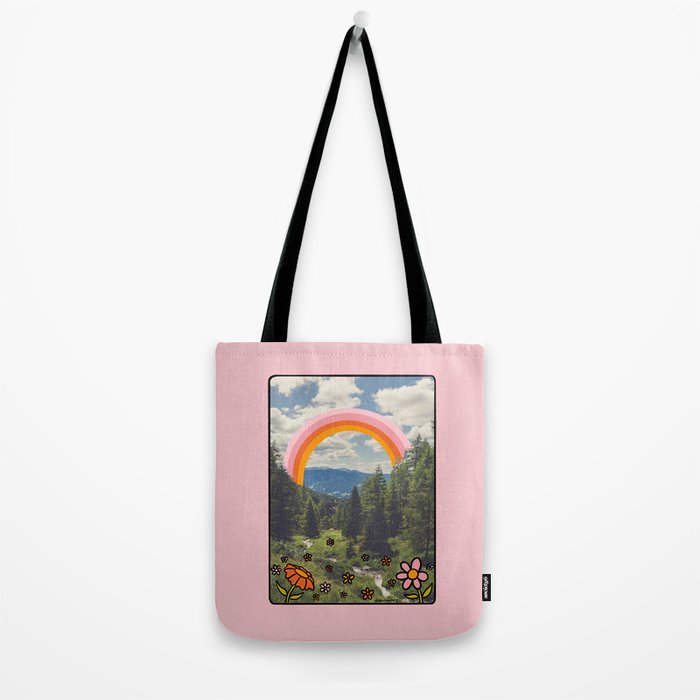 Rainbow Mountain Landscape Tote Bag Gallery Image 2