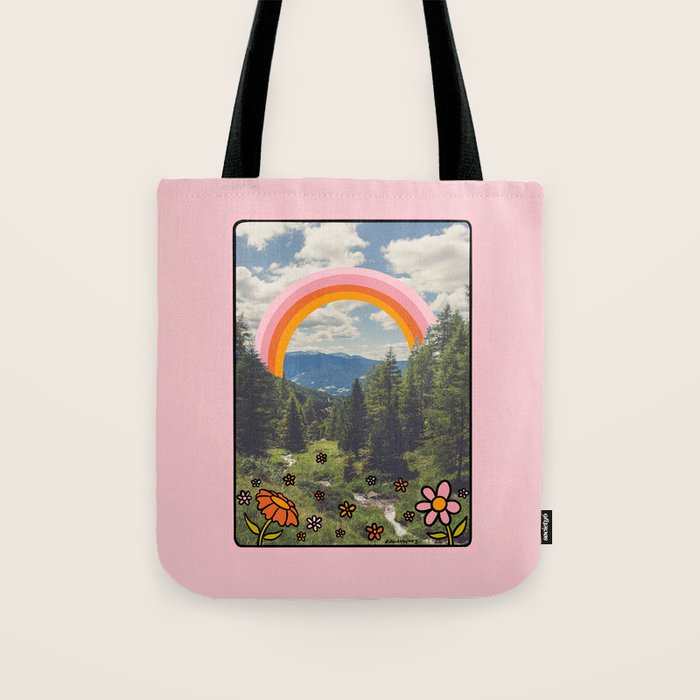 Rainbow Mountain Landscape Tote Bag Gallery Image 1