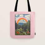 Rainbow Mountain Landscape Tote Bag Gallery Image 1