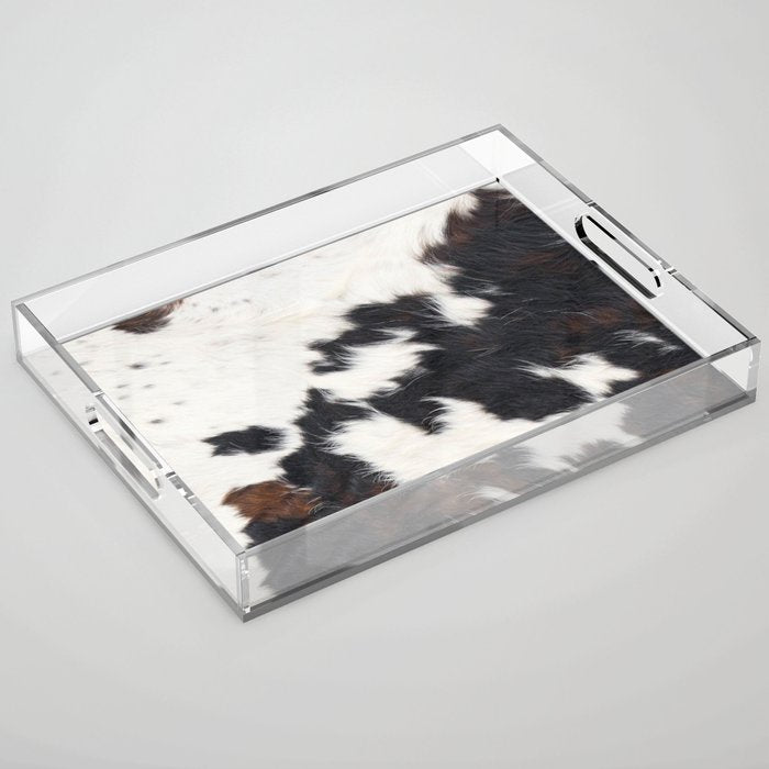 Brown Cowhide Acrylic Tray Gallery Image 1